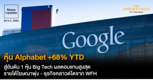 News Update: หุ้น Alphabet +68% YTD สู่อันดับ 1 หุ้น Big Tech ผลตอบแทนสูงสุด รายได้โฆษณาพุ่ง - ธุรกิจคลาวด์โตจาก WFH