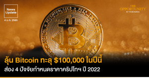 News Update: ลุ้น Bitcoin ทะลุ $100,000 ในปีนี้ ส่อง 4 ปัจจัยกำหนดราคาคริปโทฯ ปี 2022