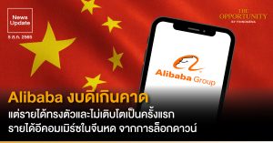 News Update: Alibaba งบดีเกินคาด แต่รายได้ทรงตัวและไม่เติบโตเป็นครั้งแรก รายได้อีคอมเมิร์ซในจีนหด จากการล็อกดาวน์